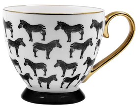 SAFARI B ΚΟΥΠΑ NEW BONE CHINA ΛΕΥΚΟ ΜΑΥΡΟ ΧΡΥΣΟ D11xH9cm