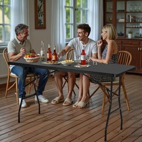 VEVOR 180cm Plastic Folding Table Portable Picnic Table Handle Indoor Outdoor