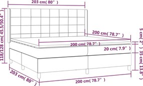 vidaXL Κρεβάτι Boxspring με Στρώμα Κρεμ 200x200 εκ. Υφασμάτινο