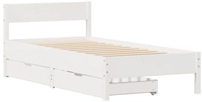 vidaXL Σκελετός Κρεβ. Χωρίς Στρώμα Λευκό 90x190 εκ Μασίφ Πεύκο
