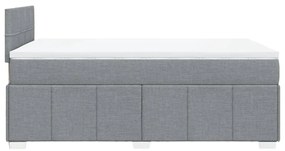 vidaXL Κρεβάτι Boxspring με Στρώμα Ανοιχτό Γκρι 120x190 εκ. Υφασμάτινο