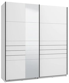 Ντουλάπα Συρόμενη VEYMONT 200 OG με Καθρέπτη Λευκή 195x61x218εκ. 195x61x218 εκ.