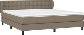 vidaXL Κρεβάτι Boxspring με Στρώμα Taupe 180x200 εκ. Υφασμάτινο