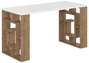 Working Table Labirent in white-walnut140x60x75cm 140x60x75 εκ.