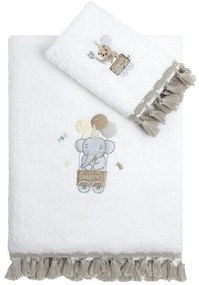 Πετσέτες Παιδικές Magic Party (Σετ 2τμχ) White-Beige Nima Towels Set 70x140cm 100% Βαμβάκι
