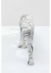 Διακοσμητικό Δαπέδου Λεοπάρδαλη Με Εφέ Μαρμάρου Ακρυλικό Λευκό-Γκρι  95x18x34 εκ. - Γκρι