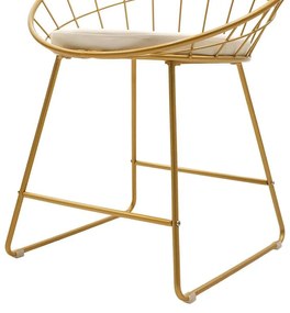 Καρέκλα Seth μέταλλο χρυσό-μαξιλάρι PVC λευκό 58x50x71 εκ.