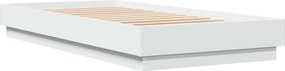 vidaXL Κρεβάτι δαπέδου Λευκό 80 x 200 cm Επεξεργασμένο Ξύλο