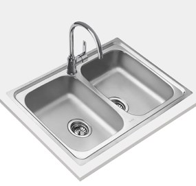 Νεροχύτης Inox TEKA 2 Γούρνες  για Ένθετη Τοποθέτηση 79x50cm STARBRIGHT 80 EASY 115050003