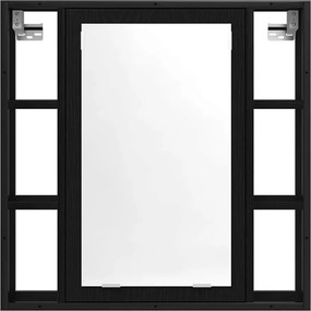 vidaXL Ντουλάπι Καθρέφτη Μπάνιου Μαύρο Δρυς 60x16x60 εκ. από Τεχνητό Ξύλο