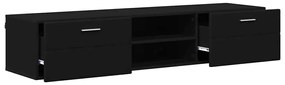 vidaXL Ντουλάπι TV με ράφι Μαύρο 150 x 39 x 30 εκ Επεξεργασμένο ξύλο