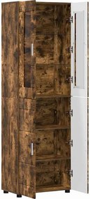 vidaXL Highboard με ράφι FLORIN Καπνιστό Δρύς 60 x 35 x 182 εκ.