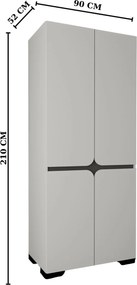 Ντουλάπα Γκρι DREIN 90x52x210