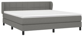 ΚΡΕΒΑΤΙ BOXSPRING ΜΕ ΣΤΡΩΜΑ ΣΚΟΥΡΟ ΓΚΡΙ 160X200 ΕΚ ΥΦΑΣΜΑΤΙΝΟ 3126254