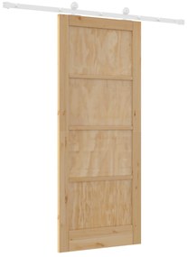 vidaXL Συρόμενη Πόρτα  με Σετ Υλικών 83x202 εκ Συμπαγές Ξύλο Πεύκο