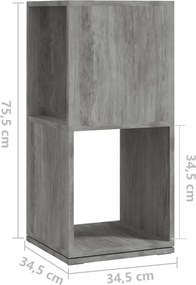 vidaXL Ντουλάπι Περιστρ. Γκρι Σκυρ. 34,5x34,5x75,5 εκ. Επεξ. Ξύλο