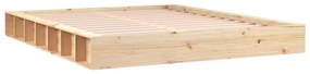 vidaXL Πλαίσιο Κρεβατιού 150 x 200 εκ. Μασίφ Ξύλο King Size