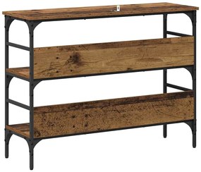 vidaXL Τραπέζι κονσόλας με ράφι Παλαιό ξύλο 100 x 32 x 75 εκ