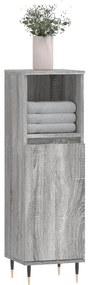 vidaXL Ντουλάπι Μπάνιου Γκρι Sonoma 30x30x100 εκ. Επεξεργασμένο Ξύλο