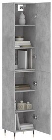 vidaXL Ντουλάπι Γκρι Σκυροδέματος 34,5x34x180 εκ. Επεξεργασμένο Ξύλο