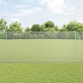 vidaXL Συρματόπλεξη με 22 U Posts Ασημί 1.4x25 μ Χάλυβα