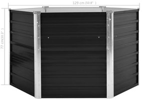 vidaXL Ζαρντινιέρα Υπερυψωμένη Ανθρακί 129x129x77 εκ. Γαλβαν. Χάλυβας