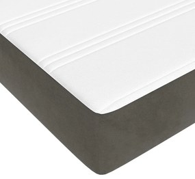 Στρώμα με Pocket Springs Σκούρο Γκρι 140x210x20 εκ. Βελούδινο - Γκρι