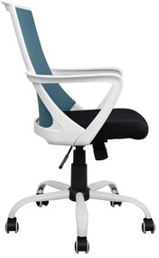 ΚΑΡΕΚΛΑ ΓΡΑΦΕΙΟΥ MALFOI HM1053.06 ΜΠΛΕ MESH &amp; ΠΟΔΙ ΜΕΤΑΛΛΙΚΟ 58x59x103 εκ.