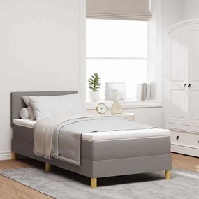 vidaXL Box Spring Bed με Στρώμα & LED Ταπί 90x200 εκ. Ύφασμα