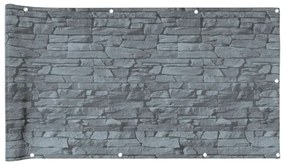 Περίφραξη Μπαλκονιού Σχέδιο Ledge Stone Γκρι 1000x75 εκ. PVC - Γκρι