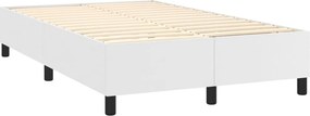 vidaXL Κρεβάτι Boxspring με Στρώμα Λευκό 120x200εκ.από Συνθετικό Δέρμα