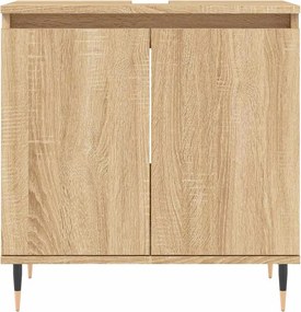 vidaXL Ντουλάπι Μπάνιου Sonoma Δρυς 58 x 33 x 60 εκ. από Επεξεργ. Ξύλο