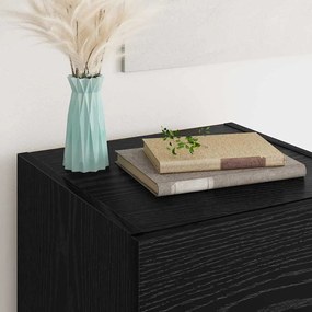 vidaXL Πλαϊνό γραφείο Μαύρη Οξυά 34,5 x 34 x 90 εκ. Επεξεργασμένο ξύλο