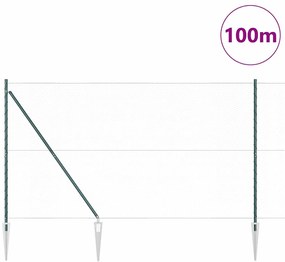 vidaXL Έκκεντρο Φράκτη Πράσινο 1.6 x 100 m Χάλυβας