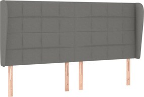 vidaXL Κρεβάτι Boxspring με Στρώμα Σκούρο Γκρι 200x200 εκ. Υφασμάτινο