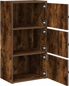 vidaXL Βιβλιοθήκη Καπνιστή Δρυς 40x24x77 εκ. από Επεξεργασμένο Ξύλο
