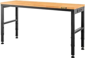 VEVOR Adjustable Height Workbench 61"L x 20"W Work Bench Table with Power Outlet