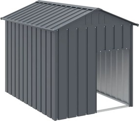 vidaXL Σπιτάκι Σκύλου με Οροφή Ανθρακί 117x153x123 εκ. Γαλβαν. Χάλυβας