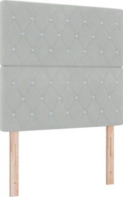 vidaXL Κεφαλάρι Ανοιχτό γκρι 90 cm Βελούδο