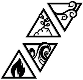 Διακοσμητικό Τοίχου For Elements (Σετ 4Τμχ) 891TNL3723 30x25cm Black Wallity Metal