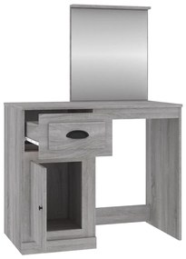 vidaXL Μπουντουάρ με Καθρέφτη Γκρι Sonoma 90x50x132,5 εκ. Επεξ. Ξύλο