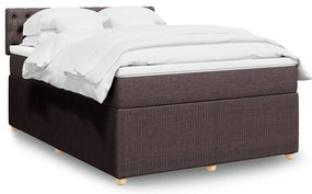 vidaXL Κρεβάτι Boxspring με Στρώμα Σκούρο Καφέ 160x200 εκ Υφασμάτινο