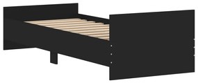 Πλαίσιο Κρεβατιού Μαύρο 75 x 190 εκ. Επεξεργ. Ξύλο Small Single - Μαύρο