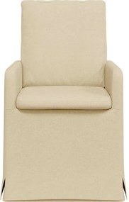 vidaXL Καρέκλες φαγητού 2 pcs Κρεμ 57 x 67 x 98 εκ ύφασμα