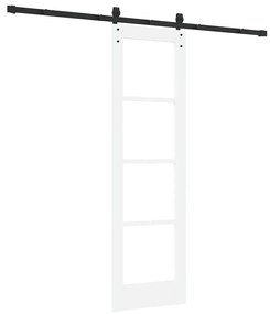 vidaXL Συρόμενη Πόρτα Λευκό 61 x 198.5 εκ. Ξύλο και μέταλλο