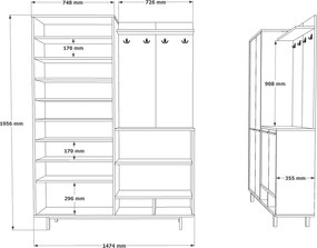 Hall Stand OS1-SA Oak
Anthracite