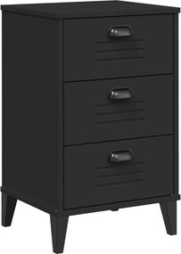 vidaXL Κομοδίνο VIKEN Μαύρο από Επεξεργασμένο Ξύλο