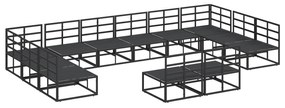 vidaXL Σετ Καναπέ Κήπου 12 pcs Μαύρο 423 x 211.5 x 71 εκ Αλουμίνιο