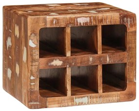 vidaXL Ράφι Κρασιού Καφέ 44 x 30 x 35 εκ. Στερεό Ανακτηθέν Ξύλο