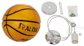 GloboStar SPALDING NBA 00645 Μοντέρνο Κρεμαστό Παιδικό Φωτιστικό Οροφής Μονόφωτο 1 x E27 Πορτοκαλί Γυάλινο Φ18 x Υ18cm